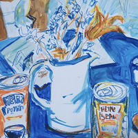 Still life, gouache and oil pastel