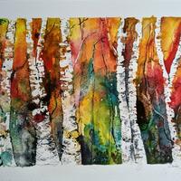 'Autumn Glory' by Chris Jones Watercolourist - this was painting with inks & I love the effect.