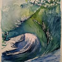 'Surfers Dream' by Chris Jones Watercolourist - Be Brave!