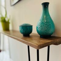 Reclaimed wood, slimline console table