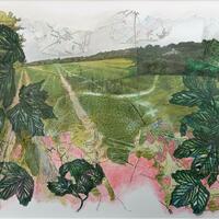 Views of Whiteleaf, mixed media drawing by Emma J Williams