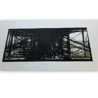 Pier Under. 56.5 x 36 cms.  Photogravure, Chine Colle and silver Gild