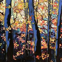 Autumn Leaves - acrylics on canvas 100x100cm