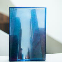 3D glass block of New York scene