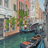 Busy Venice canal