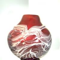 Lava Pebble Vase in Copper Ruby by Alison Vincent Glass