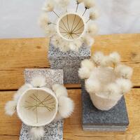 Wet felted: Vessels with moorland cotton grass