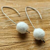 Wool and titanium earrings