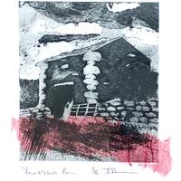 Yorkshire Barn, Collagraph & chine colle
