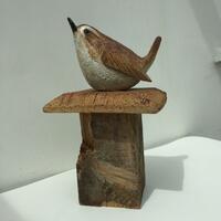 Wren Fence Post Finial. Ceramic with oxides 2021