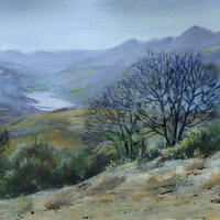 View from Cañar, South Spain: oils on A4 canvas board 