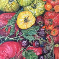 Tomatoes watercolour still life