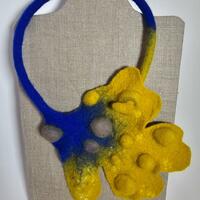 Wet felted necklace