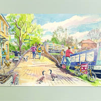 Batchworth Lock_ Rickmansworth_ Watercolour 