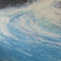 Sun Tipped Wave on the Incoming Tide. Acrylic on canvas. 50 x 50 cm