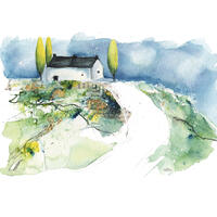 Sarah Hanner Hopwood 'Solitary' Watercolour Landscape Luskentyre