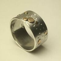 Silver and Gold spot ring