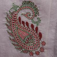 Free hand Kantha embroidery on Silk