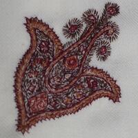 Kashidakari pattern on woollen fabric