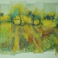 Watercolour in layers, now mounted on card 42cm H x 64cm W