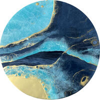 Luxe Waves - Luxe blue and gold abstract artwork