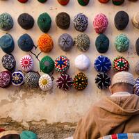 Moroccan Hat Seller. Essaouira, Morocco.