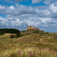 Bamburgh Castle on the coast of Northumberland.