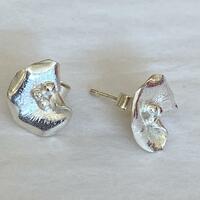 Earrings – Sterling silver lily pad stud earrings