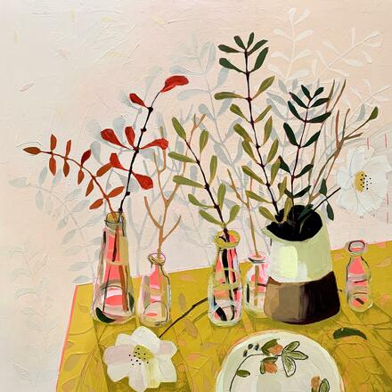 Ali Mackie Art Bottle and Branch Collection Peach Melba