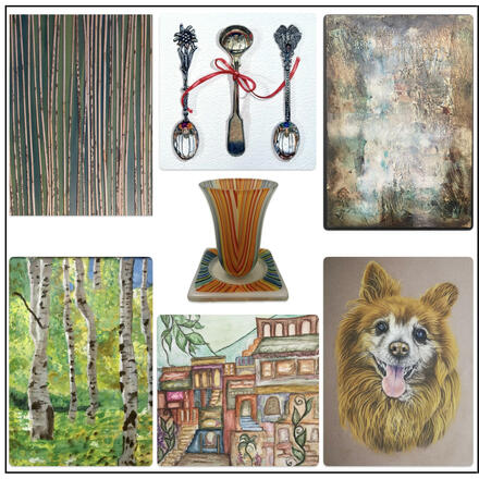 7 Artists working in glass, pastel drawing, painting and mixed media
