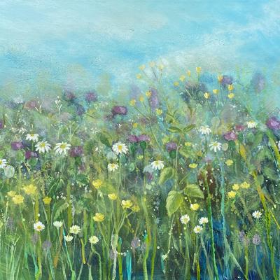 textured meadow painting