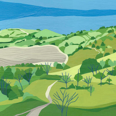 Pitstone Hill to Ivinghoe Beacon Painting Christine Bass