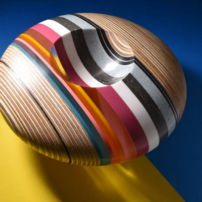 Graham Lester disk shaped bowl & paper sculpture