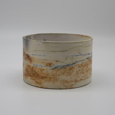 Laura Gibbs ceramicisit showing at Obsidian Art Gallery. Image of Saggar-Fired Vessel