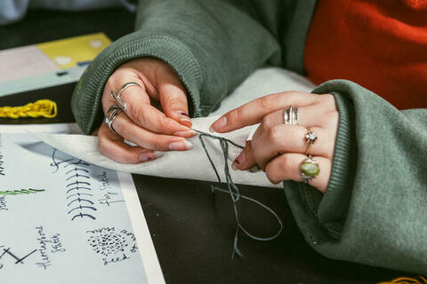 hand embroidered craft stitch