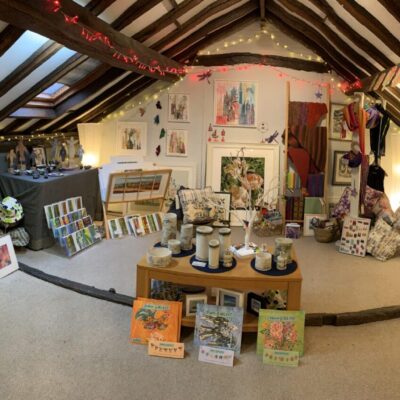 a little bird told me gallery - Melanie Bird: Interior of the upstairs of the barn gallery