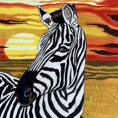 Linda Seraj: Zebra at Sunset