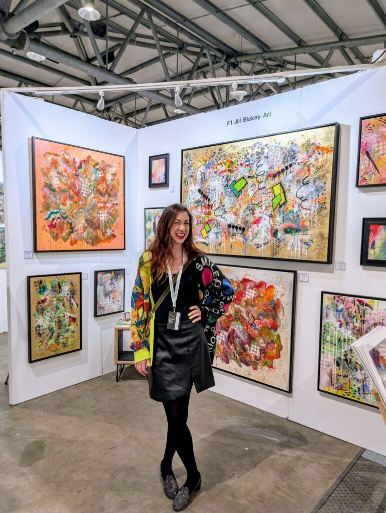 Statement abstract artwork by Jill Blakey at work