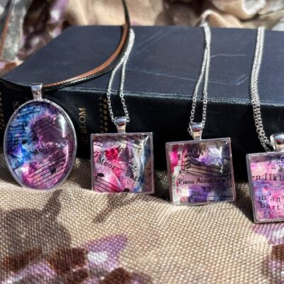 Helen Abbott: Art you can wear : Jewellery made from upcycled vintage music