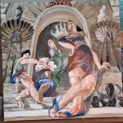 Anne Keleny: Oil painting:  The Witches of Edinburgh