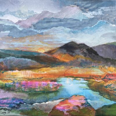 Diane Large: Abstract Landscape – collage and acrylic