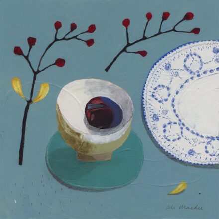 Wreaths Collection - Join Me At The Table - abstract still life and botanical painting