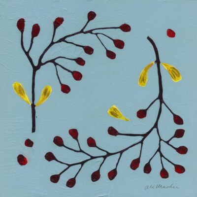 Ali Mackie: Wreaths Collection - Lets Wait Together - abstract botanical painting