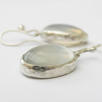 Anna K Baldwin: Anna K Baldwin custom moonstone drop silver earrings