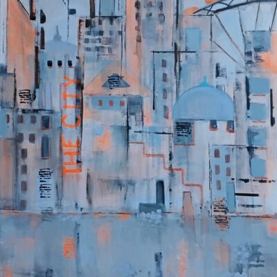 Barbara Spruytenburg: 'The City' an original mixed media painting