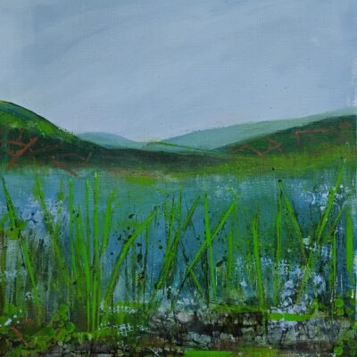 Barbara Spruytenburg: 'Grasses by the Lake' an original mixed media painting