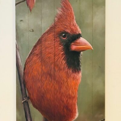 Michael Navarro: 'Captain Cardinal' - Oil on wood.