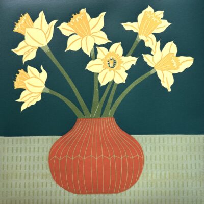 Nathalie Pymm: 'Daffodils' an original handpulled lino print