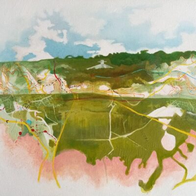 Emma J Williams: 'Chalk Tracings' oil on canvas