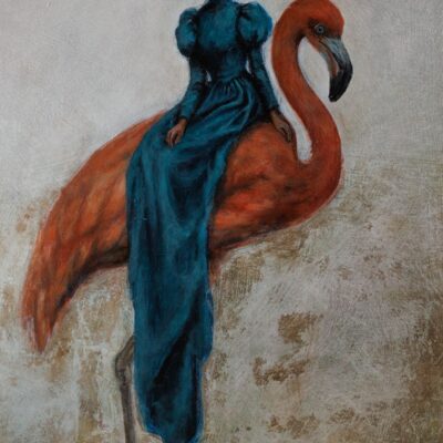 Agnieszka Cereda: 'Flamingo' acrylic on canvas 2025